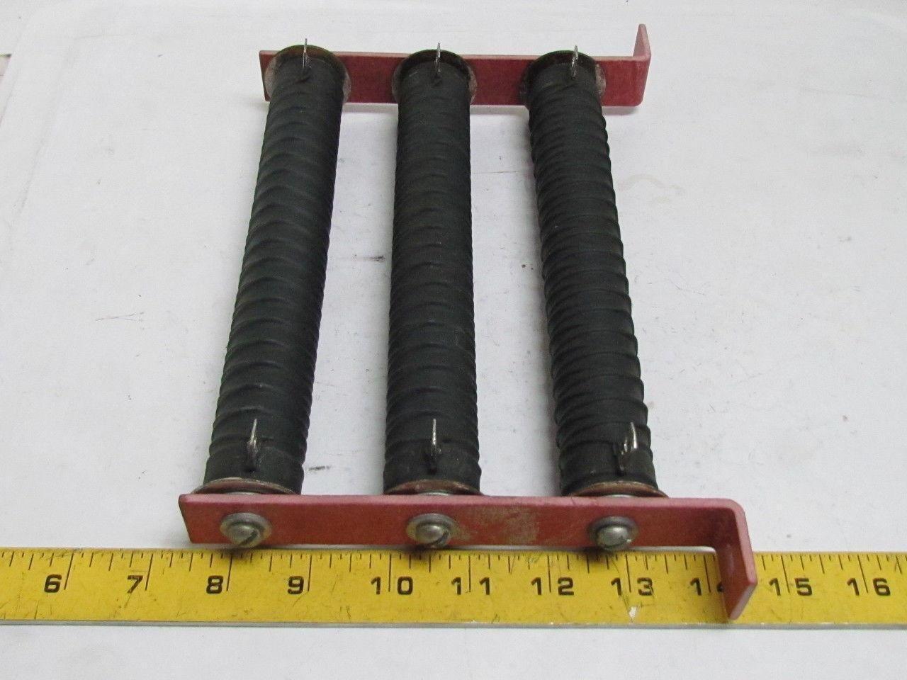 Three MRC.2 OHM Bracketed Resistors 1-1/4" Dia x 8-5/8"L Fiberglass Brackets