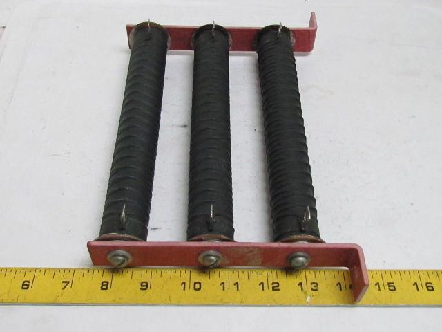 Three MRC.2 OHM Bracketed Resistors 1-1/4" Dia x 8-5/8"L Fiberglass Brackets
