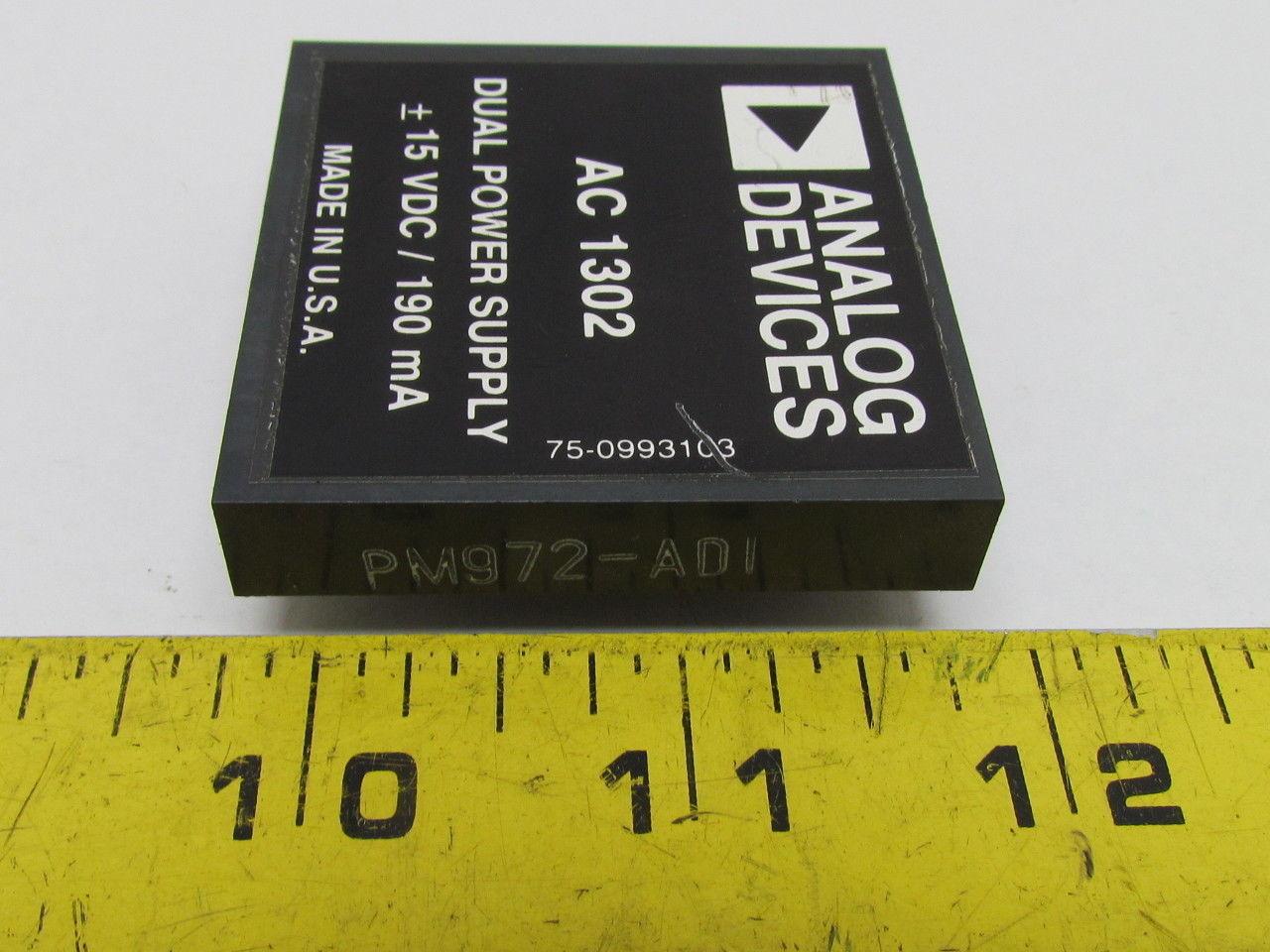 Analog Devices AC 1302 75-0993103 Dual Power Supply 15VDC/190 mA