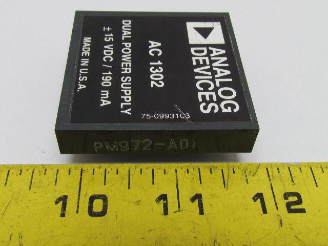 Analog Devices AC 1302 75-0993103 Dual Power Supply 15VDC/190 mA