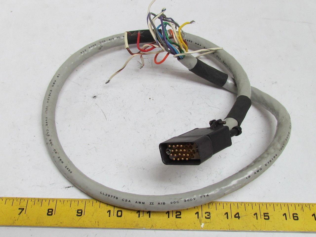 612401-036T C3-P2 Cable Assembly 17-Pin Male Connector 18 AWG 3' Length