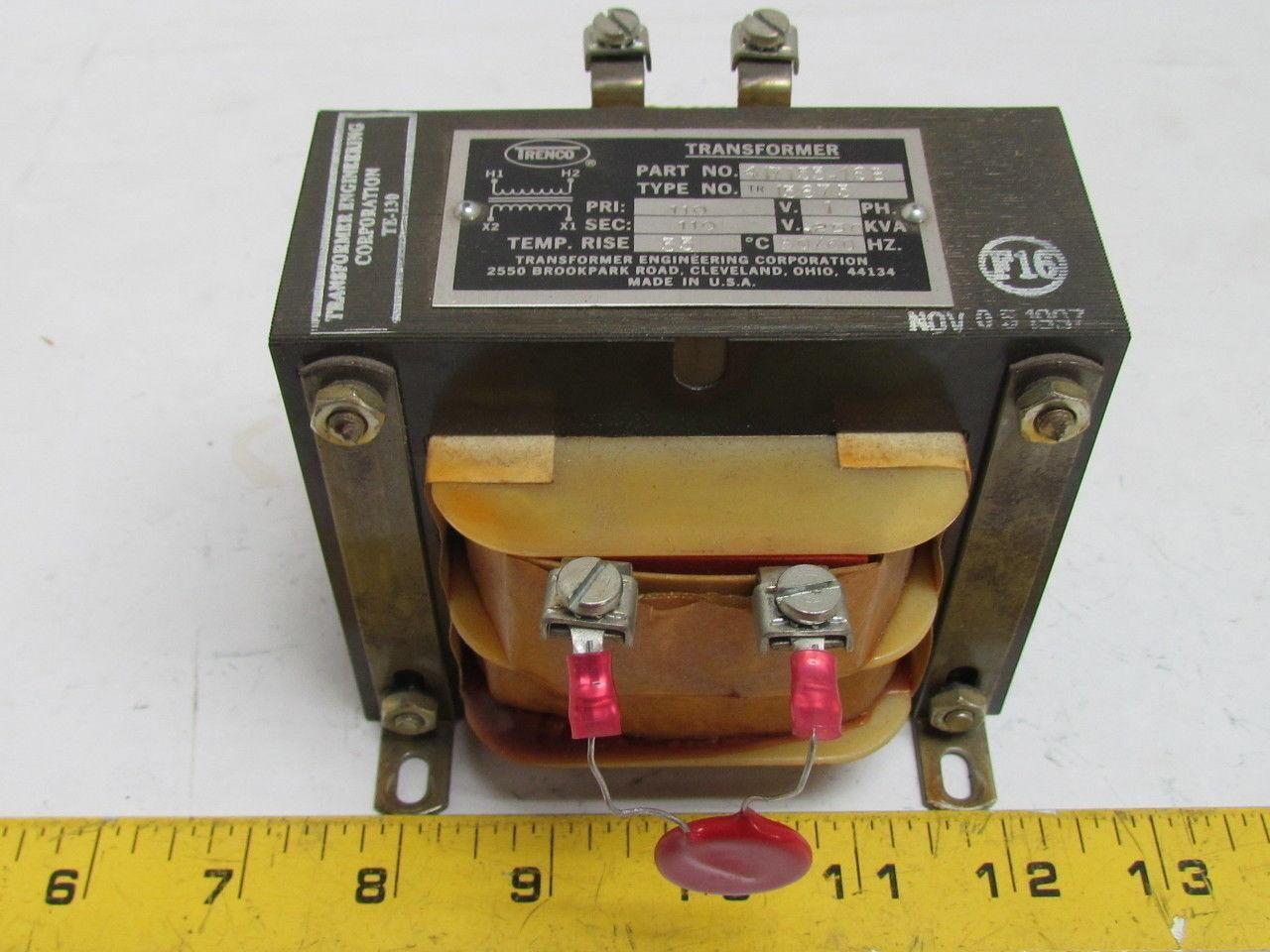 Trenco 417155-16B 15675 Transformer .250 KVA Single Phase 110 Volt 50/60Hz