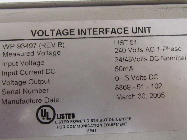 Tyco WP-93497 AC Voltage Interface VIU 0-3VDC 1PH Galaxy Millennium Controller