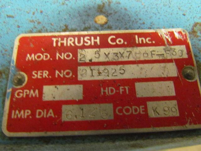 Thrush 2.5x3x7-HPFE300-20 Base Mount Centrifugal Pump 20HP 3Ph 3"In 2-1/2"Out