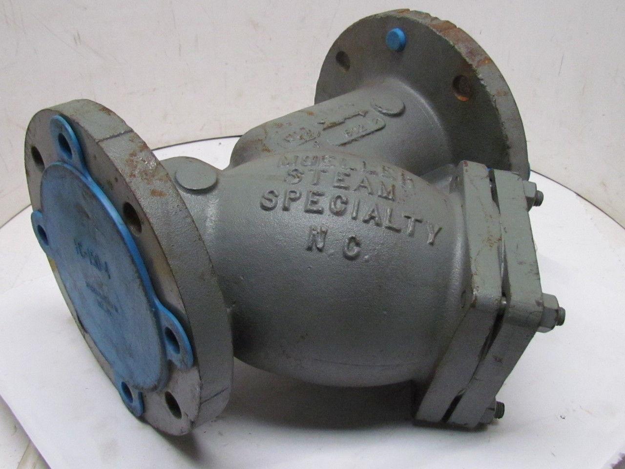 Mueller 4-752 478101 Y Stainer 4" ANSI Cast Iron Valve 1-1/2" NPT Blow-Off Port