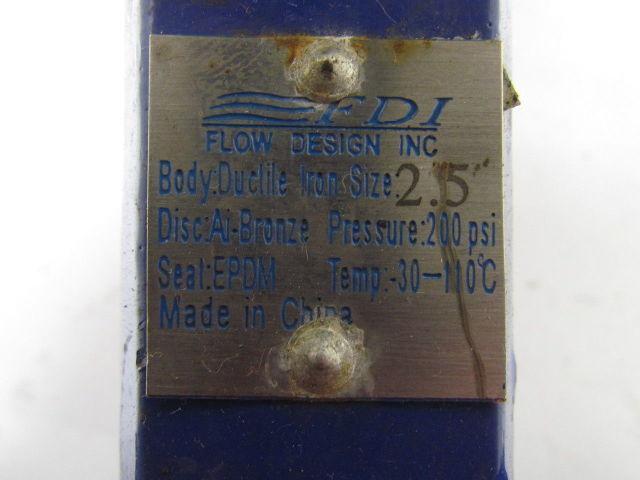 Flow Design Watts BF Ser Buttefly Valve 2.5"Ductile Iron Disc Ai-Bronze 200PSI