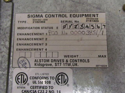 ALSPA GD4000 SIGMA Gate Variable Speed & Torque Drive 800V Max 1xDDR Flash Mem