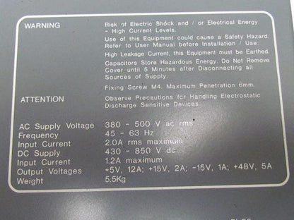 Cegelec ALSTOM N20054 ALSA GD4000 SIGMA Switched Mode Power Supply GDS1000-4001