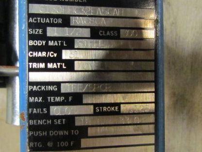 KOSO G130HHC32EA5GAH 1-1/2" Flanged Globe Valve Air Operated Actuator/Positioner