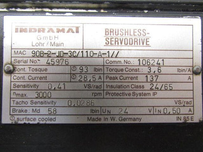 Indramat MAC90B-2-JD-3C/110-A-1 Brushless Servodrive