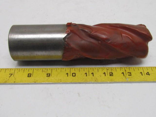 2" Right Hand 4 Flute HSS 4" Cut End Mill w/2" Straight Shank Sharpened