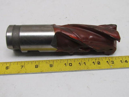 2" Right Hand 4 Flute HSS 4" Cut End Mill W/A 2" Combination Shank Sharpened