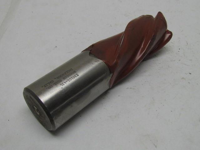 T301G1-43L 2" Right Hand 4 Flute HSS 4" Cut End Mill 2" Straight Shank Sharpened
