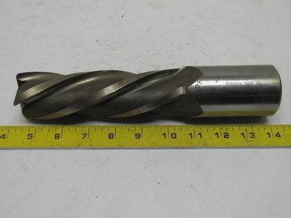 Woodson Tool M-2 2" Left Hand 4 Flute HSS 2" 6" Cut End Mill 2" Straight Shank
