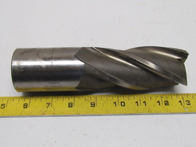 International T301G138 2"Right Hand 4 Flute HSS 4"Cut End Mill 2"Shank 7-1/2"OAL