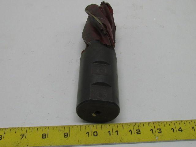 Putnam M3-2 2" Left Hand 4 Fute HSS 4" Cut End Mill 2" Straight Shank 7-3/4" OAL