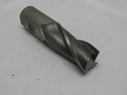 Weldon 2" Right Hand 4 Flute HSS 4" Cut End Mill 2" Straight Shank 7-5/8" OAL