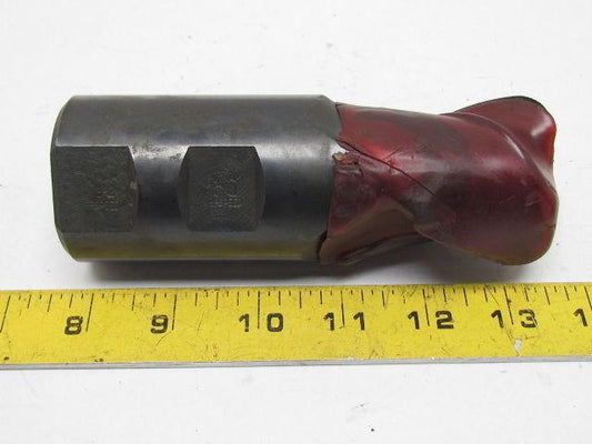 M3-2 2" Right Hand 2 Flute HSS 2"Cut End Mill 2" Straight Shank Radiused 5-3/4"L