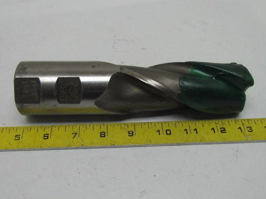 2" Right Hand 3 Flute HSS 4" Cut End Mill 2" Straight Shank Sharpened 8-1/4" OAL