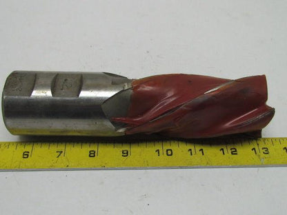 2" Left Hand 4 Flute HSS 4" Cut End Mill 2" Straight Shank Sharpened 7-3/4" OAL