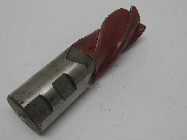 2" Left Hand 4 Flute HSS 4" Cut End Mill 2" Straight Shank Sharpened 7-3/4" OAL