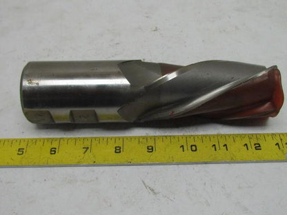 2" Left Hand 4 Flute HSS 4" Cut End Mill 2" Straight Shank Sharpened 7-3/4" OAL