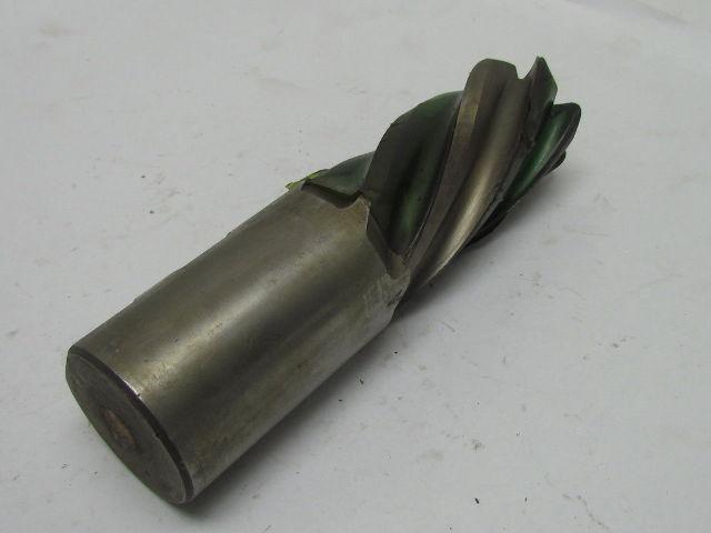 M2 2" Left Hand 6 Flute HSS 4" Cut End Mill 2" Straight Shank Sharpened