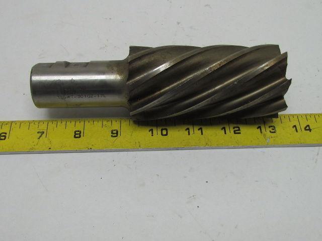 Cleveland 2"Left Hand 8 Flute HSS 4"Cut End Mill 1-1/4"Straight Shank 6-1/2" OAL