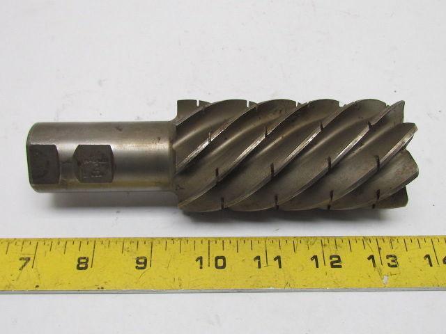 TRW 2" Left Hand 8 Flute HSS 4" Cut End Mill 1-1/4" Straight Shank 6-1/2" OAL