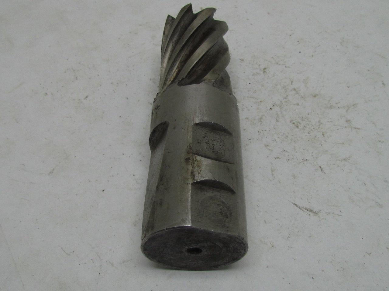 TM-370 I-3 2" Right Hand 8 Flute HSS 3"Cut End Mill 2" Straight Shank 6-1/4" OAL