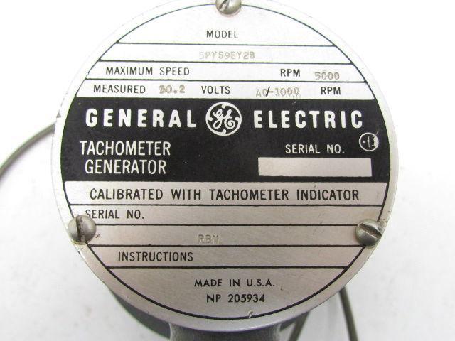 General Electric 5PY59EY2B Tachometer Generator Encoder 30.2V 5000 RPM