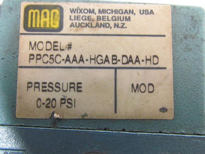 MAC PPC5C-AAA-HGAB-DAA-HD Solenoid Valve 1/8" NPT Ports 0-20 PSI 18 To 28VDC