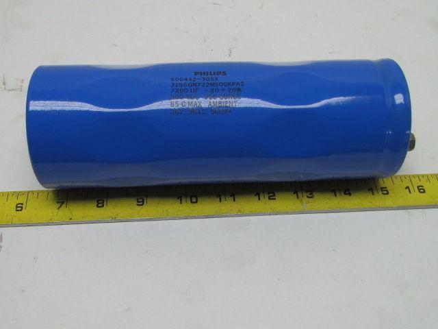 Phillips 60044230SX 3186GN722M500KPA2 Capacitor 7200UF -20+20% 500VDC 550 Surge