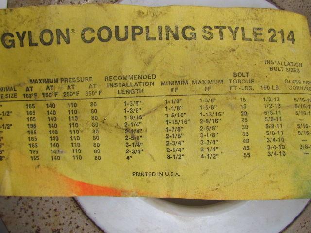 Garlock Style 214 Gylon PTFE Flexable Expansion Coupling 3" ANSI Flanges 3" Pipe