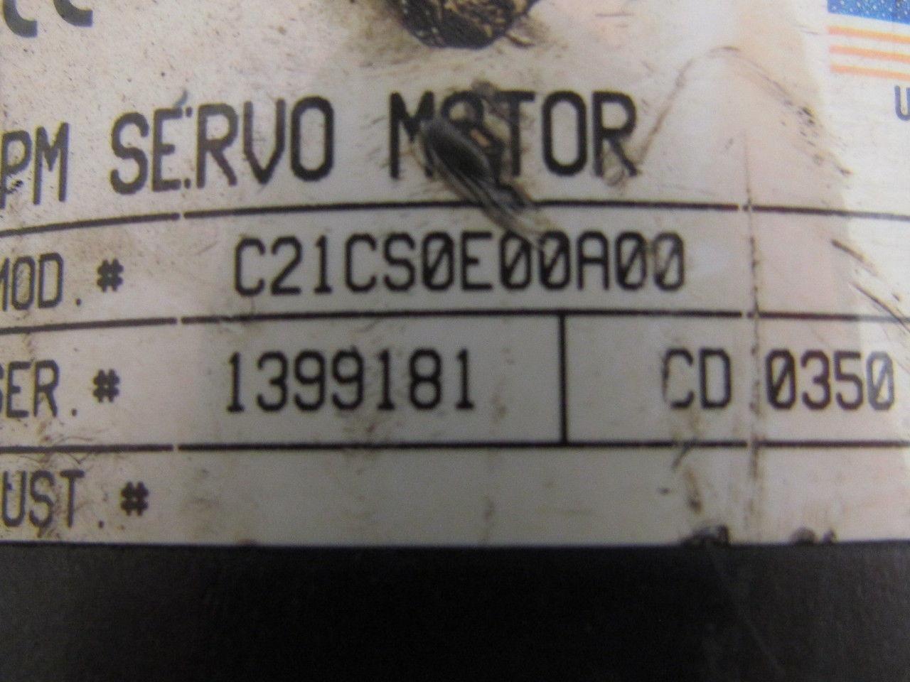 CMC Cleveland Motion Controls C21CS0E00A00 PM Servo Motor Ser No. 1399181 CD0350