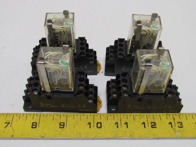 Omron MY4ZN 24VDC Relay w/Safty Clips On No O6Y8W1 Base Lots of 4