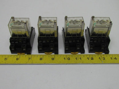 Omron LY4N 24VDC 14 Pin Relay w/Safty Clips On No 1078HP Base Lots of 4