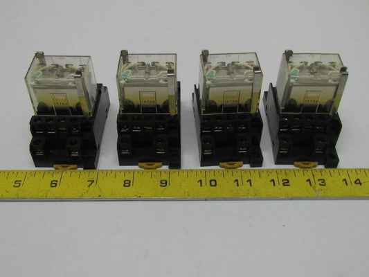Omron LY4N 24VDC 14 Pin Relay w/Safty Clips On No 1078HP Base Lots of 4