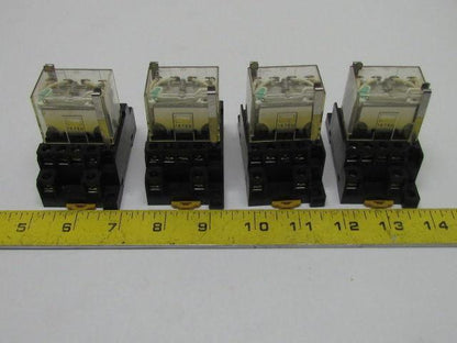 Omron LY4N 24VDC 14 Pin Relay w/Safty Clips On No 1078HP Base Lots of 4