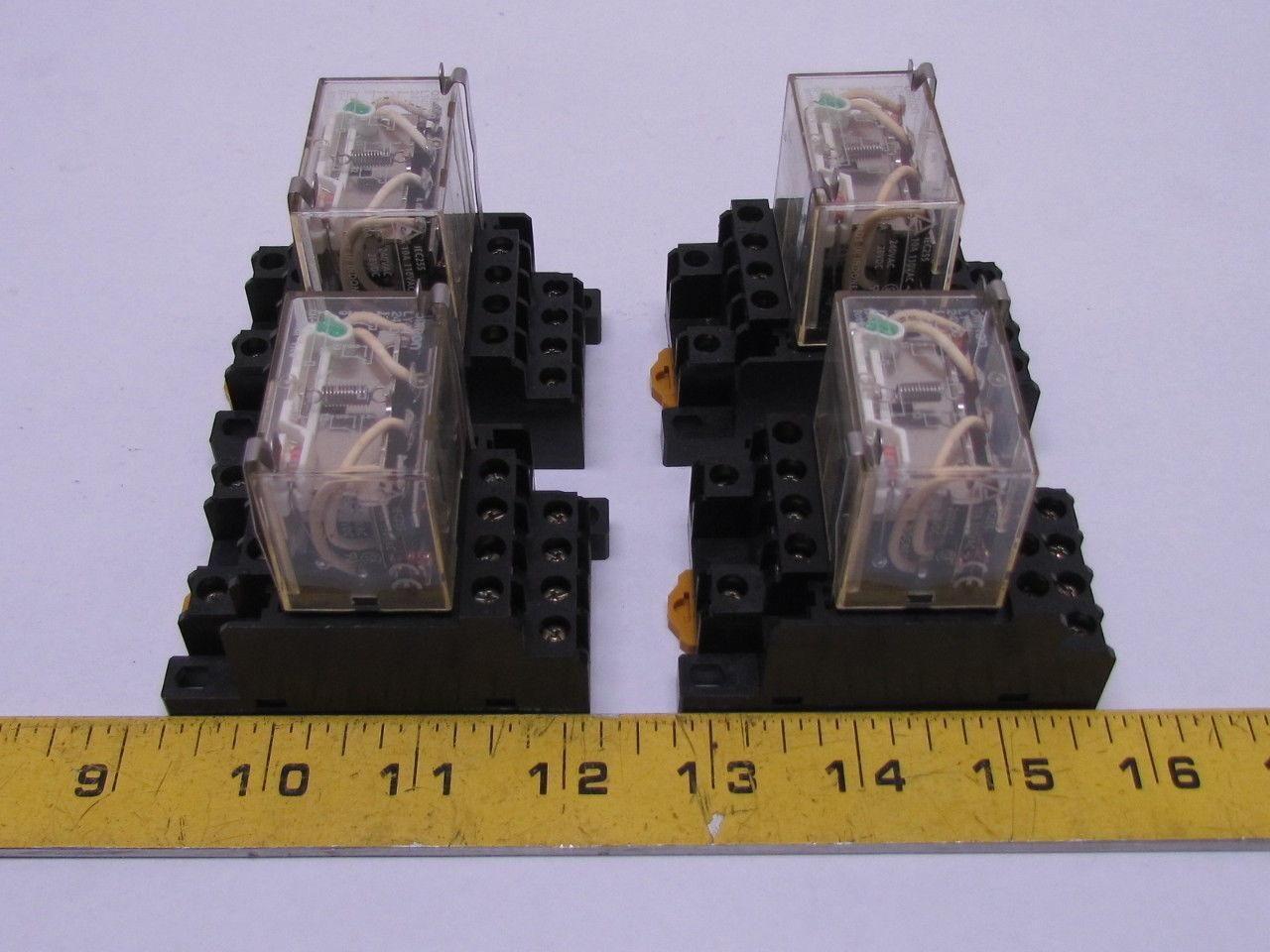 Omron LY4N 24VDC 14 Pin Relay w/Safty Clips On No 1078HP Base Lots of 4