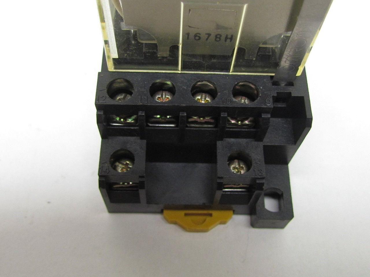 Omron LY4N 24VDC 14 Pin Relay w/Safty Clips On No 1078HP Base Lots of 4