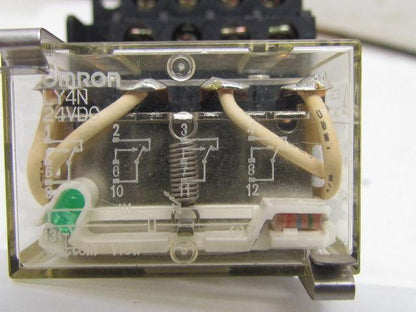 Omron LY4N 24VDC 14 Pin Relay w/Safty Clips On No 1078HP Base Lots of 4