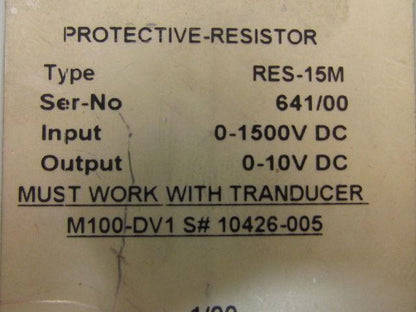 M100-DV1 DC/DC Transducer w/Matching Protective-Resistor IP 0-1500VDC OP 0-10VDC