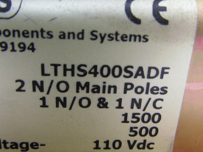 Panel Components LTHS400SADF Contactors 2 N/O Main Poles Aux Contacts 1N/O 1N/C