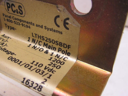 Panel Components LTHS250SBDF Contactor 1 N/O MainPole Aux Contacts 1 N/O 1 N/C