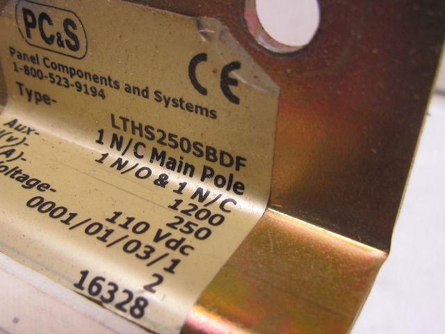 Panel Components LTHS250SBDF Contactor 1 N/O MainPole Aux Contacts 1 N/O 1 N/C
