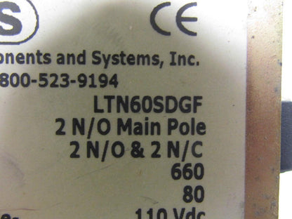 Panel Components LTN60SDGF Contactor 2 N/O Main Pole Aux Contacts 2 N/O 2 N/C