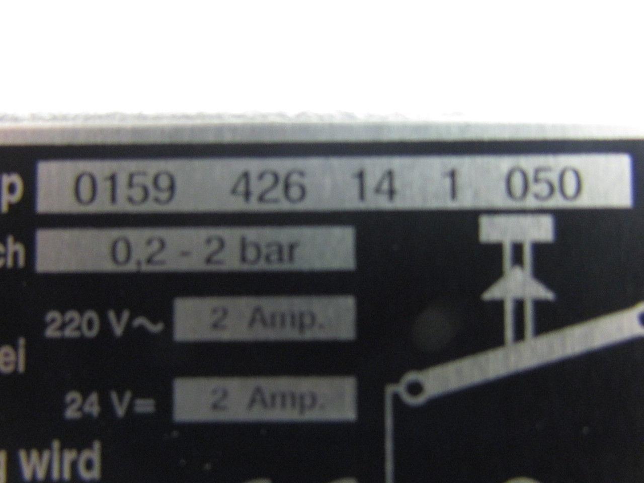 Fuco 0159-426-14-1-050 Diaphragm Piston Pressure Switch 220V 2 A24V 2A 0.2-2 Bar