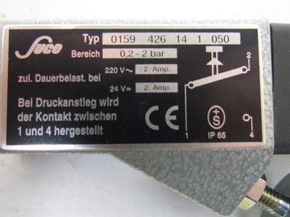 Fuco 0159-426-14-1-050 Diaphragm Piston Pressure Switch 220V 2 A24V 2A 0.2-2 Bar