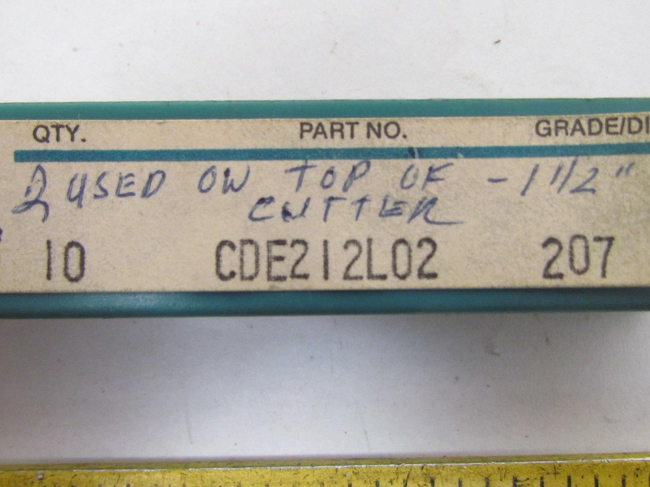 Ingersoll CDE212L02 207 Carbide Insert Grade 207 Box of 9pcs